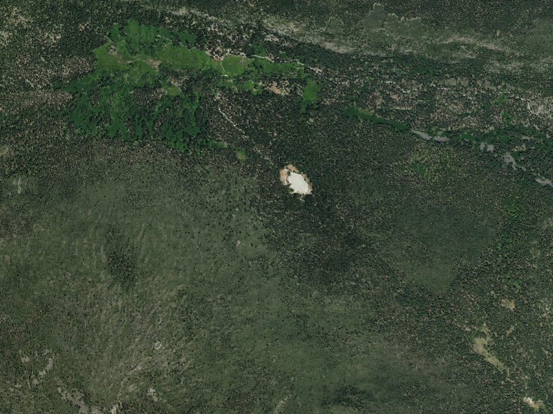 Aerial view of the ground around Boiling Springs Lake