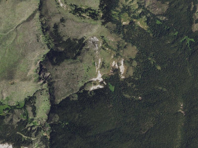 Aerial view of the ground around Coffee Pot Hot Springs
