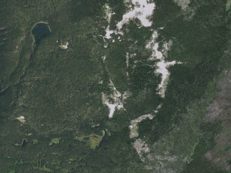 Aerial view of the ground around Gas Vents Southeast Of Mary Lake
