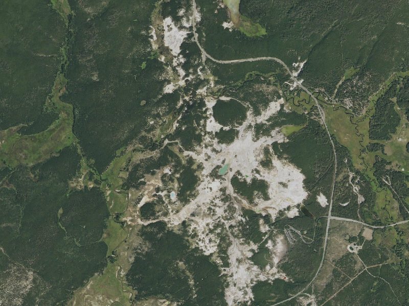 Aerial view of the ground around Horseshoe Spring