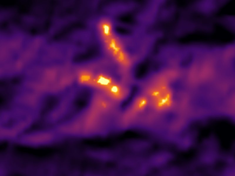 Landsat thermal view of the same ground around Hot Springs On Upper Sour Creek