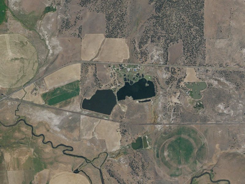 Aerial view of the ground around Kelly Hot Spring