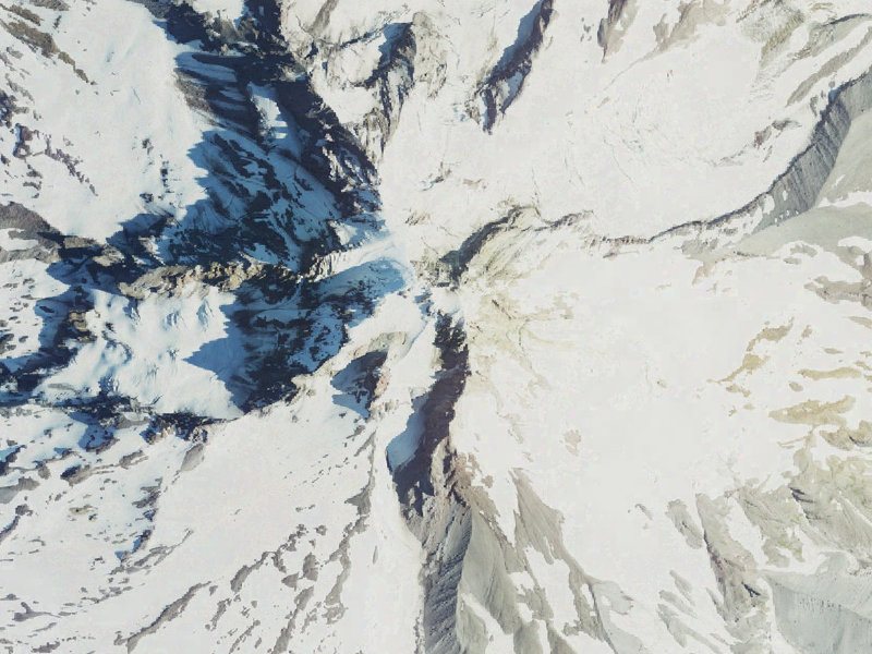 Aerial view of the ground around Mount Hood Fumaroles