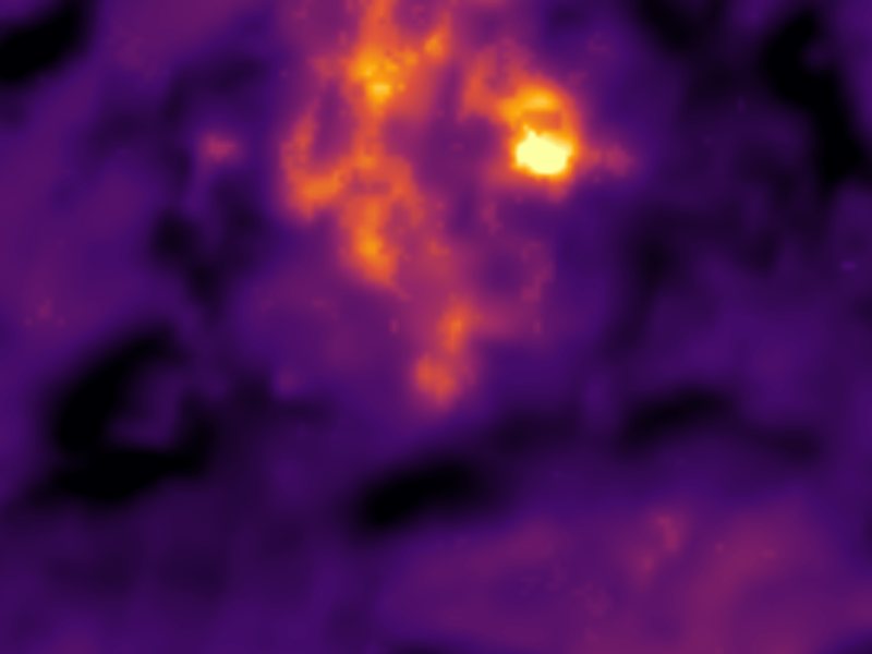 Landsat thermal view of the same ground around 