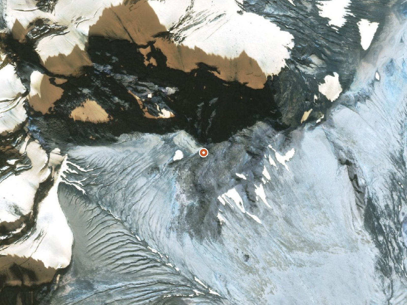 Aerial view of the ground around Hot Spring Near Katmai Pass