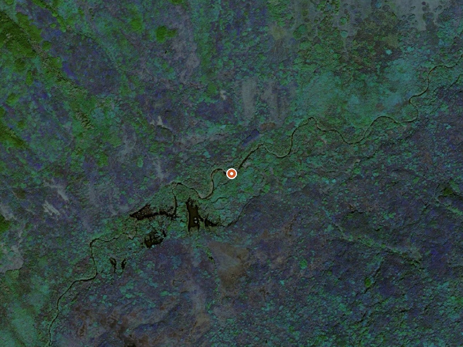 Aerial view of the ground around Hot Spring On Twelvemile Creek