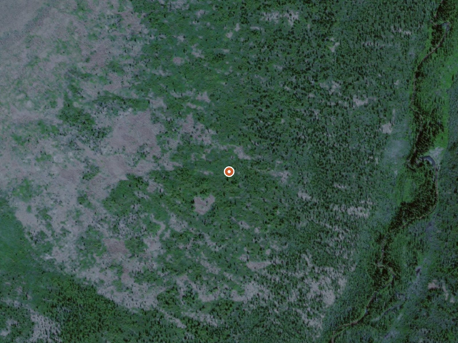 Aerial view of the ground around Hot Springs Near Division Bm