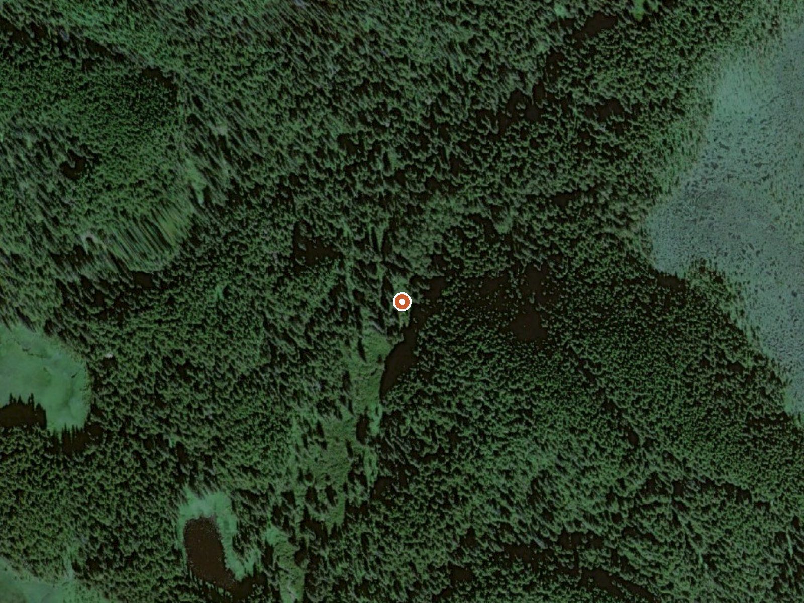 Aerial view of the ground around Barnes Lake Hot Springs