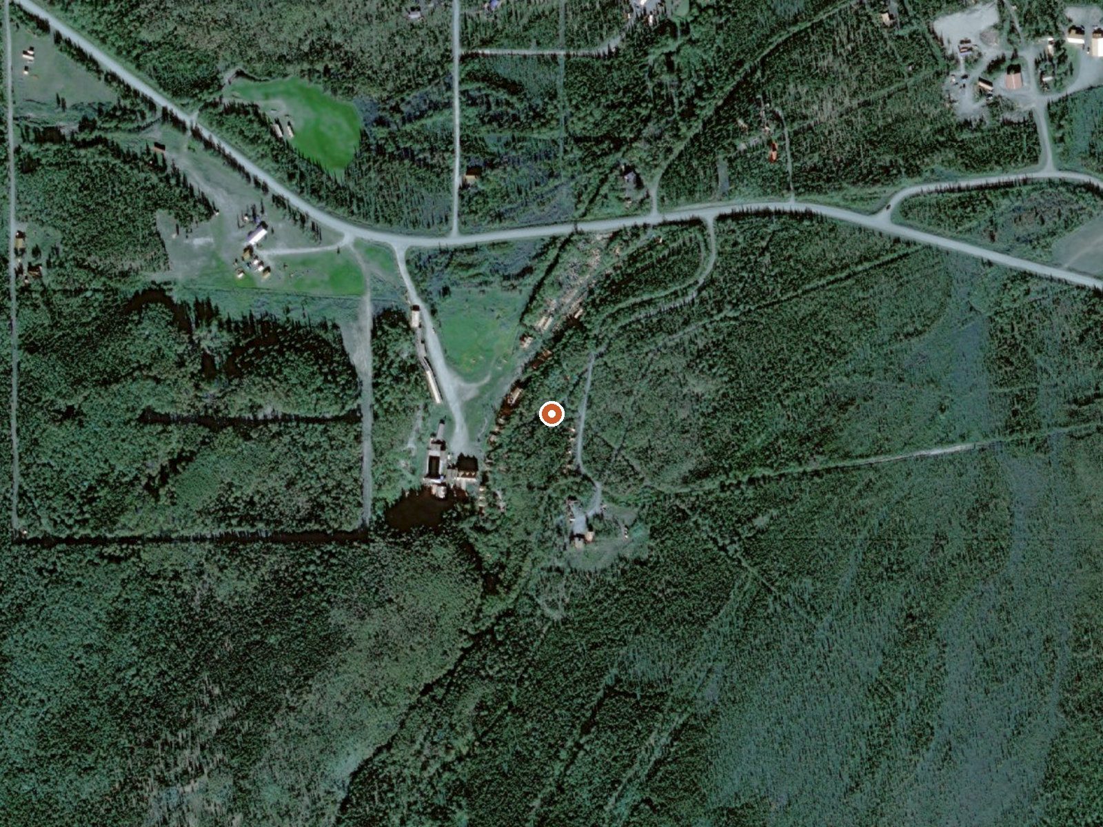 Aerial view of the ground around Circle Hot Springs