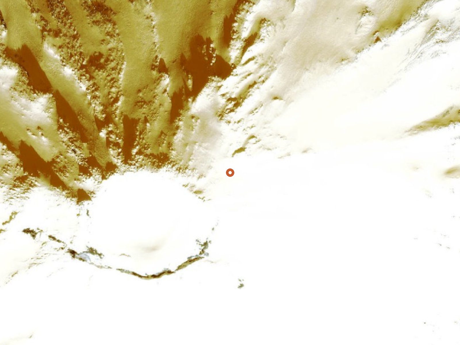 Aerial view of the ground around Fumaroles On Kanaga Island