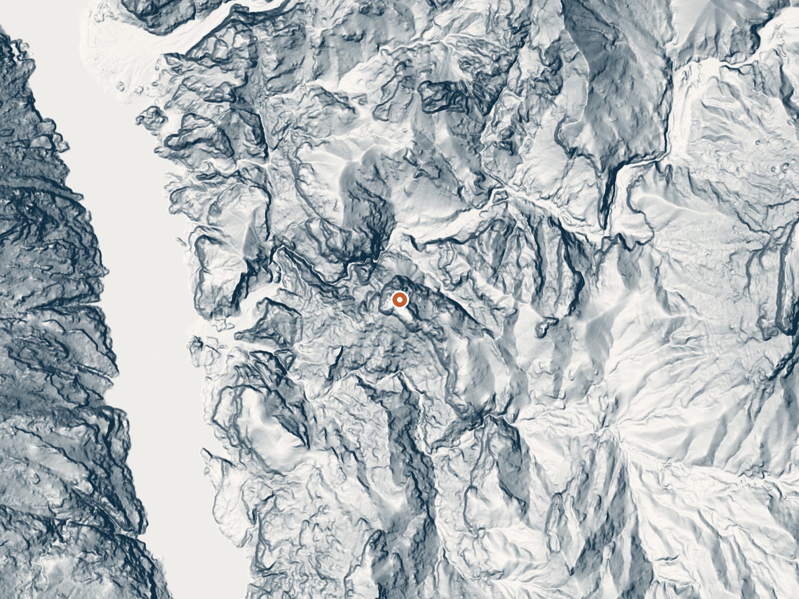 LiDAR bare-earth view of the same ground around Hot Spring