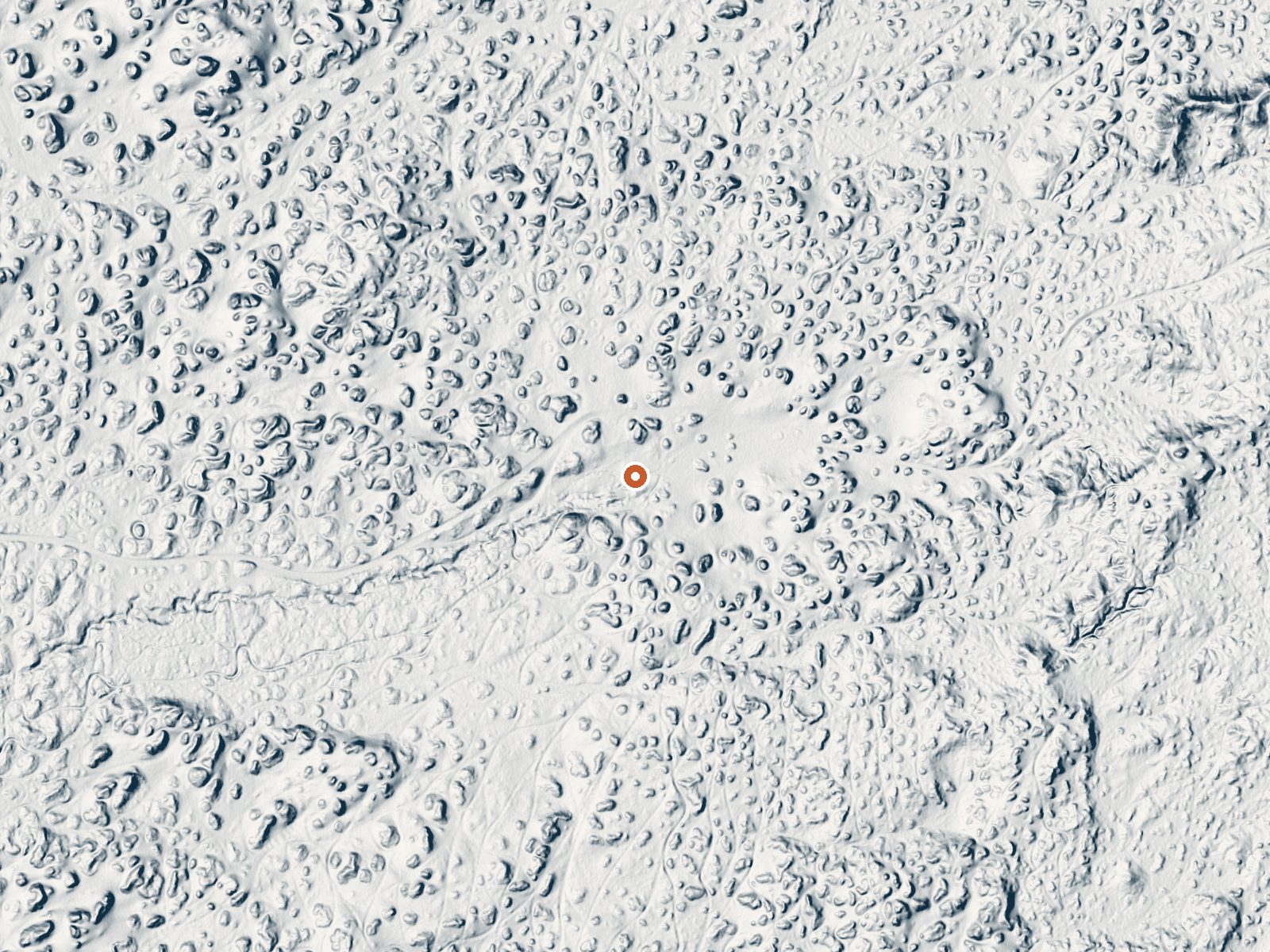LiDAR bare-earth view of the same ground around Hot Well Dunes