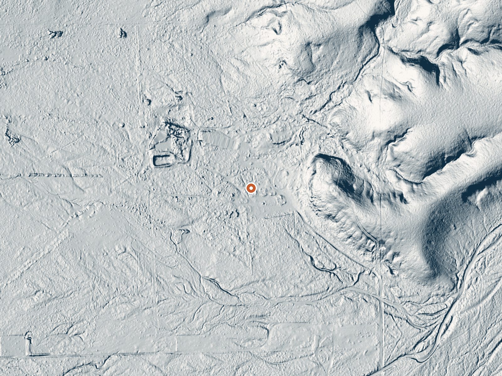 LiDAR bare-earth view of the same ground around Indian Hot Springs