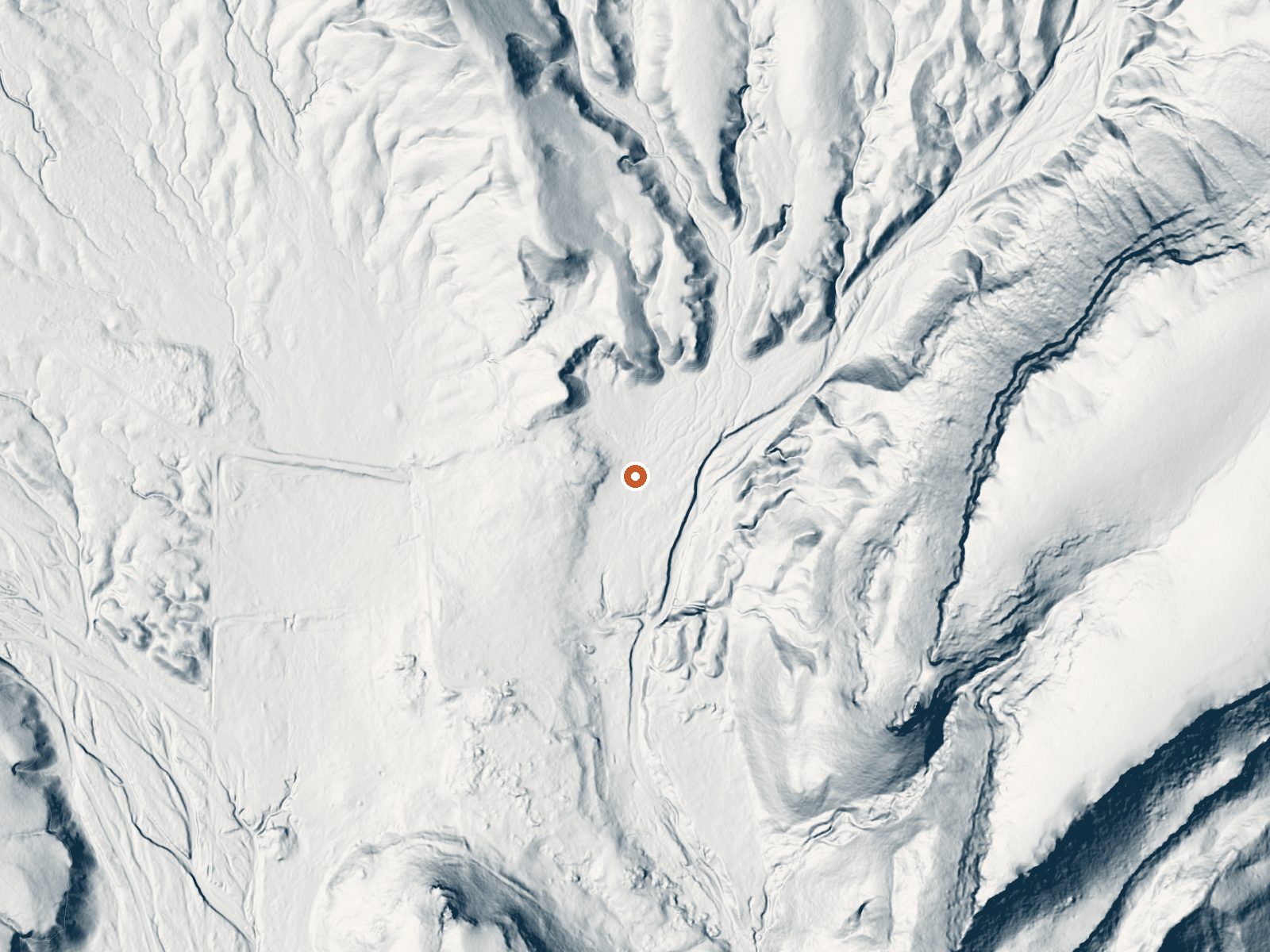 LiDAR bare-earth view of the same ground around Pakoon Springs