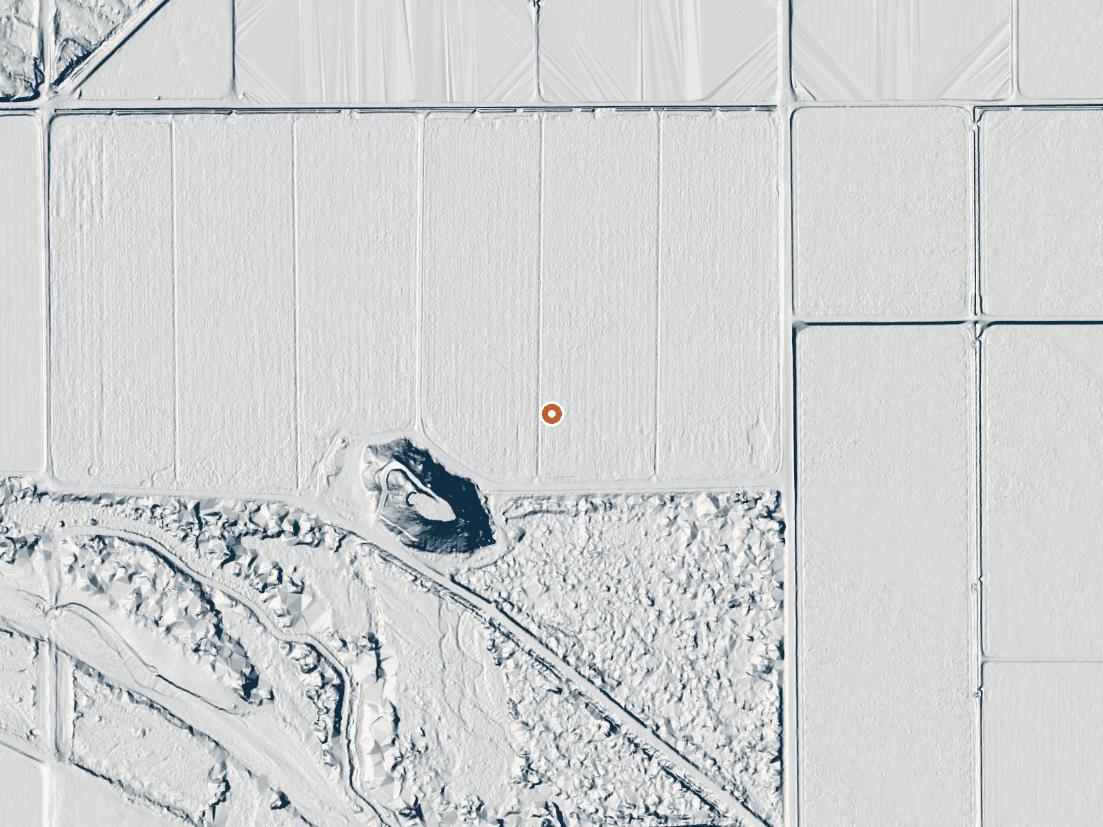 LiDAR bare-earth view of the same ground around Radium Hot Springs