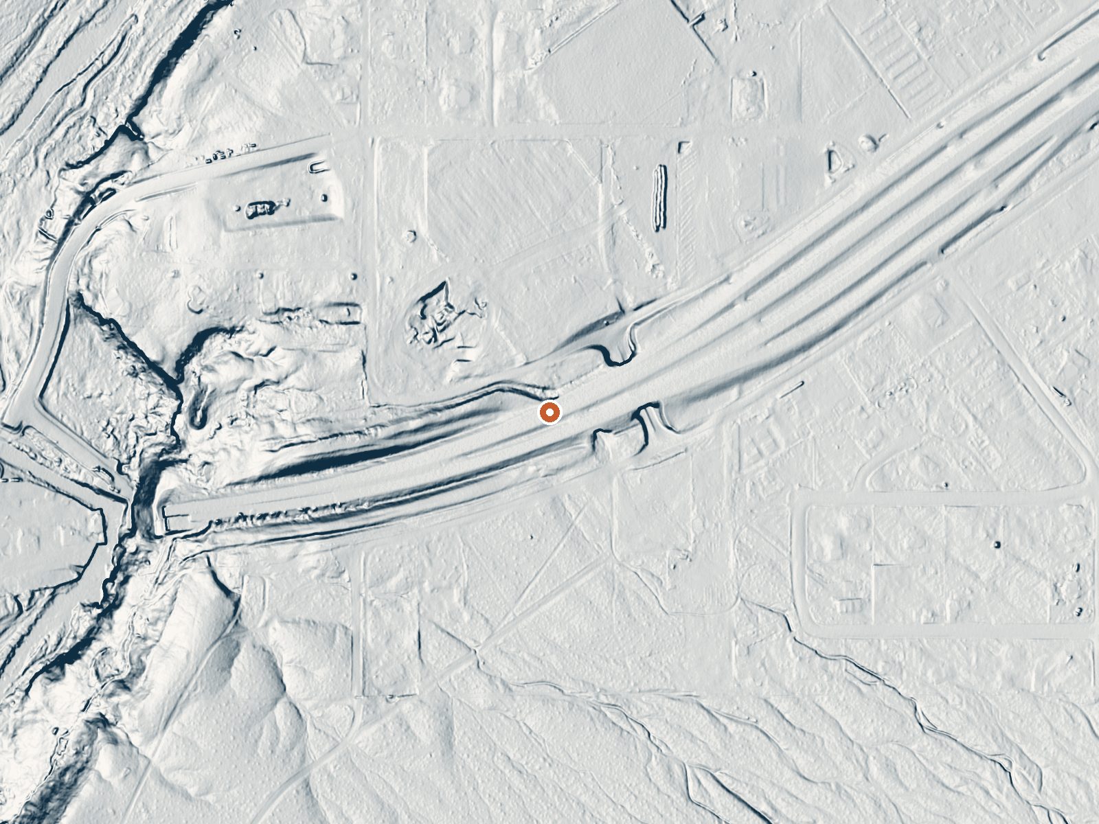 LiDAR bare-earth view of the same ground around Springs