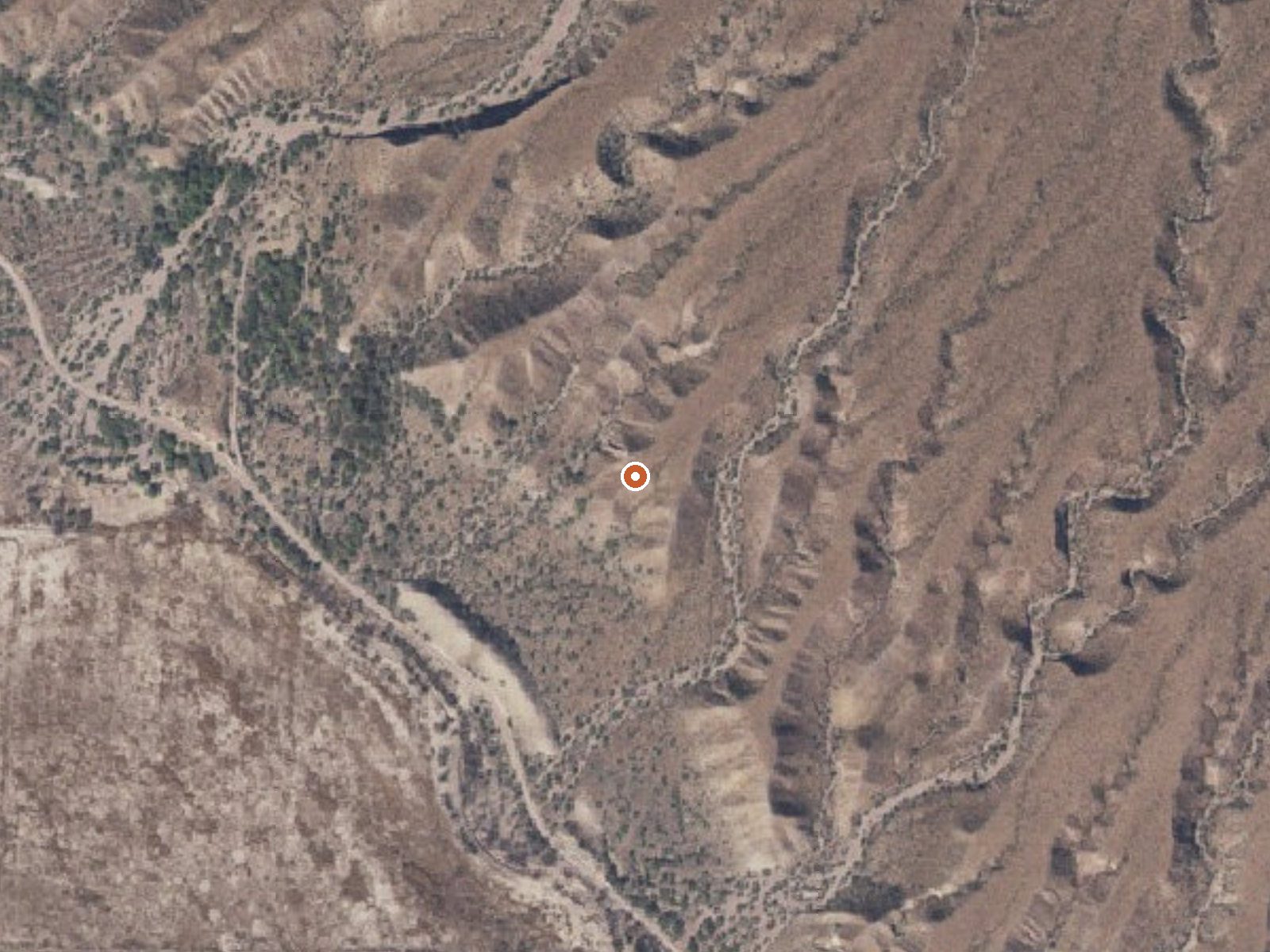 Aerial view of the ground around Warm Spring