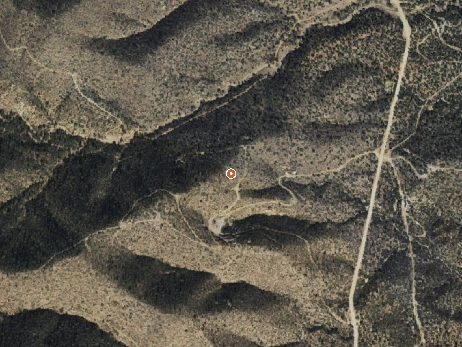 Aerial view of the ground around the spring