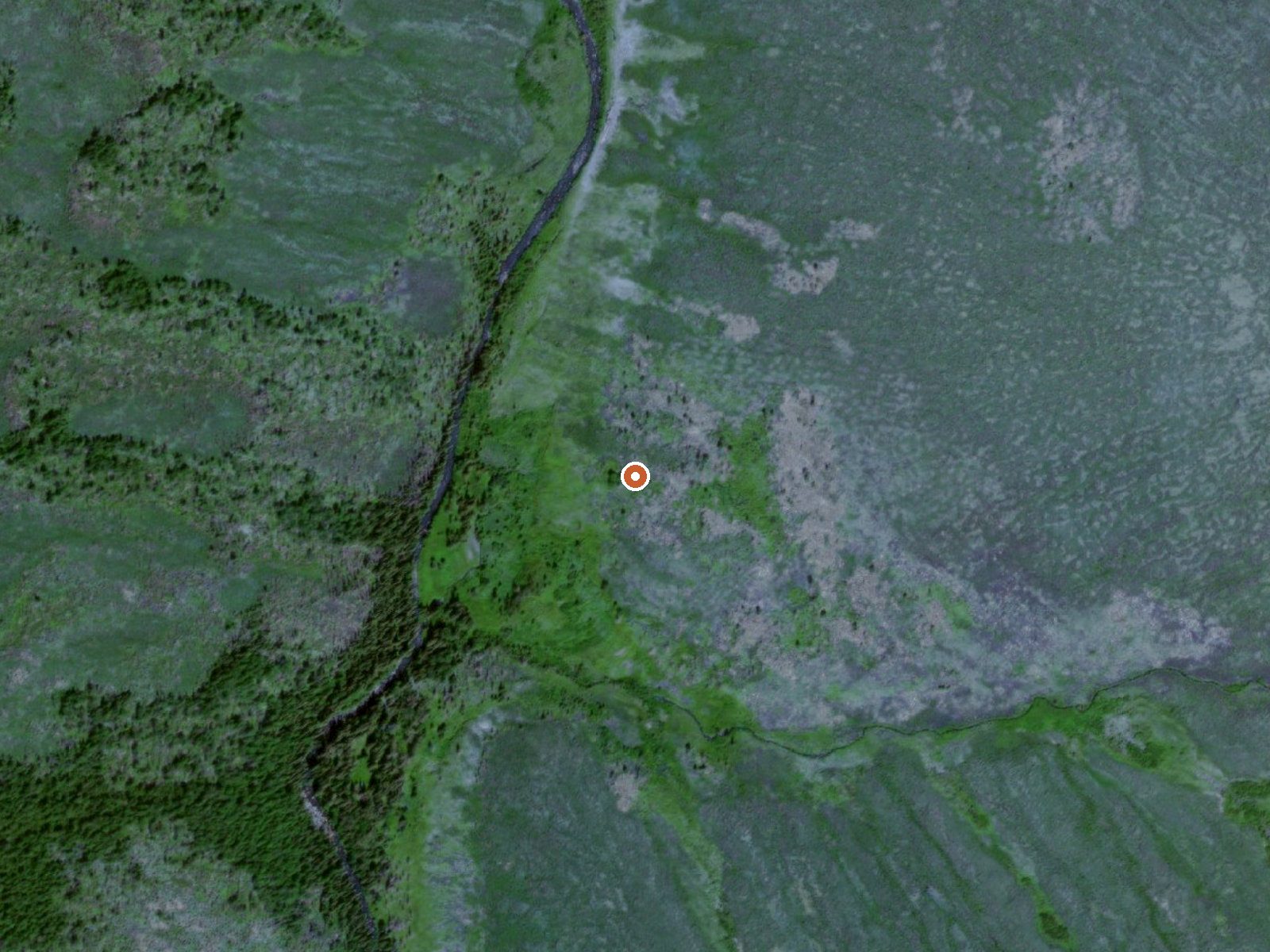 Aerial view of the ground around Pocahontas Hot Springs