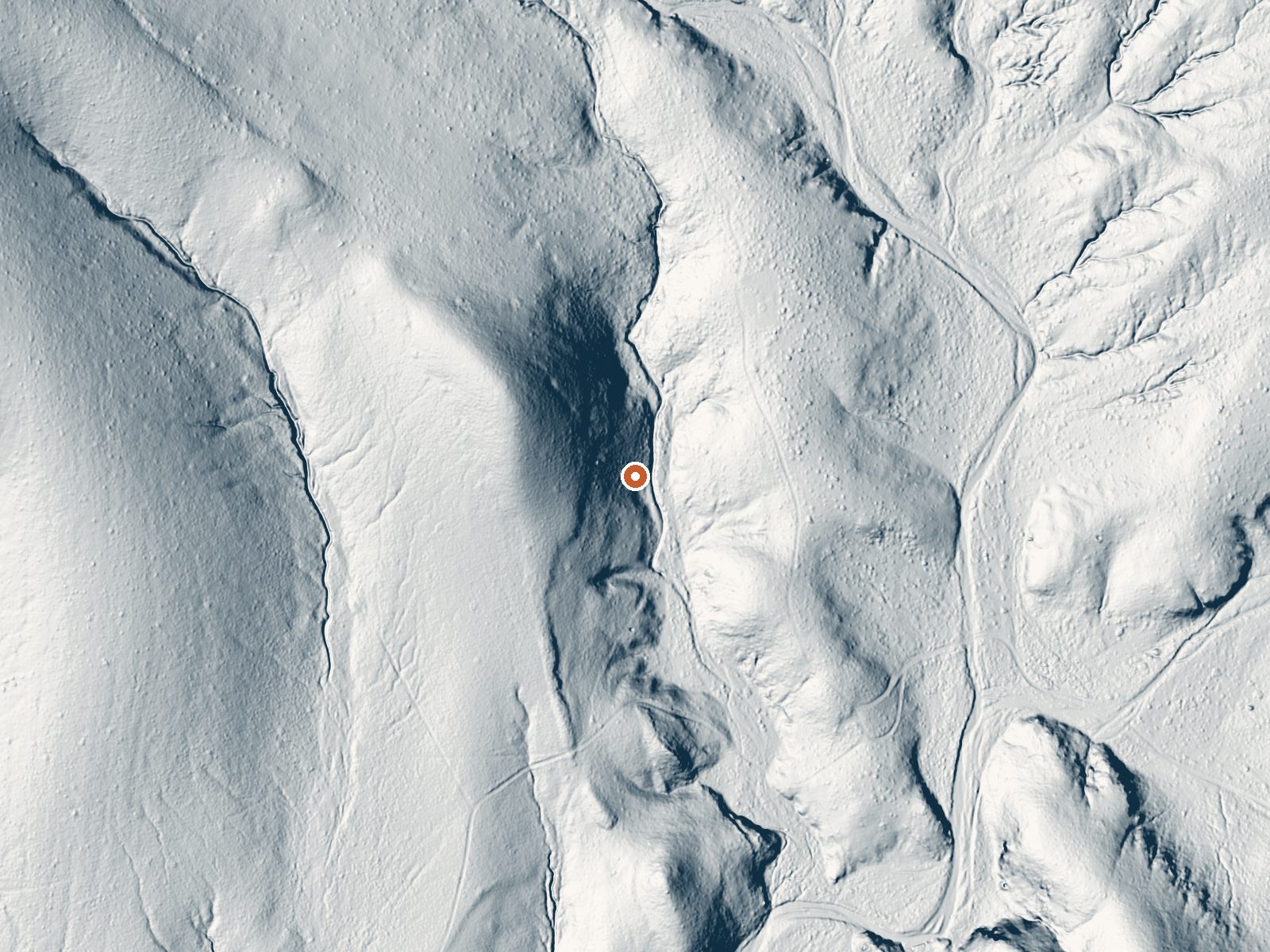 LiDAR bare-earth view of the same ground around Antelope Spring