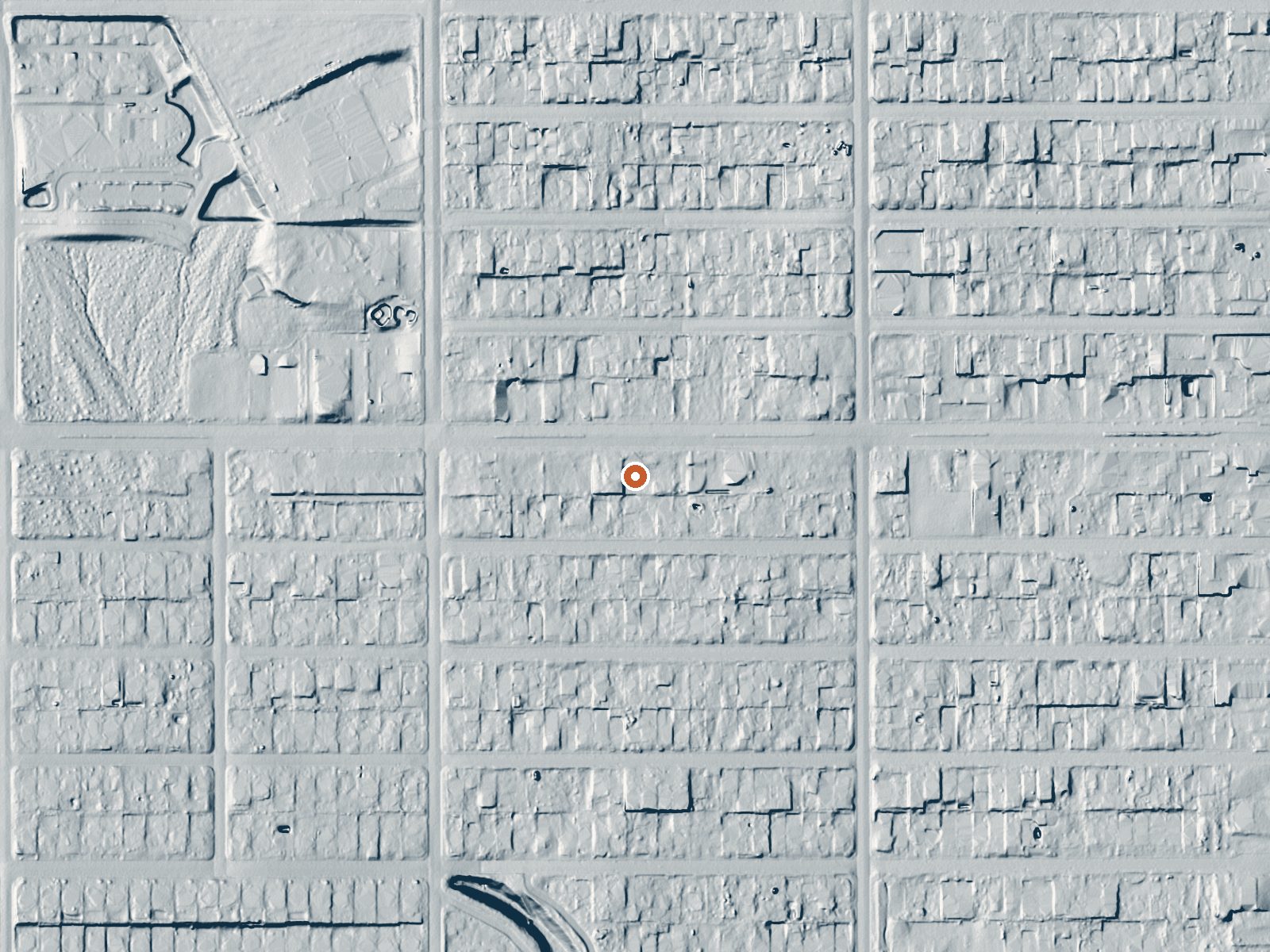 LiDAR bare-earth view of the same ground around Desert Hot Springs (Thermal Mineral Springs)