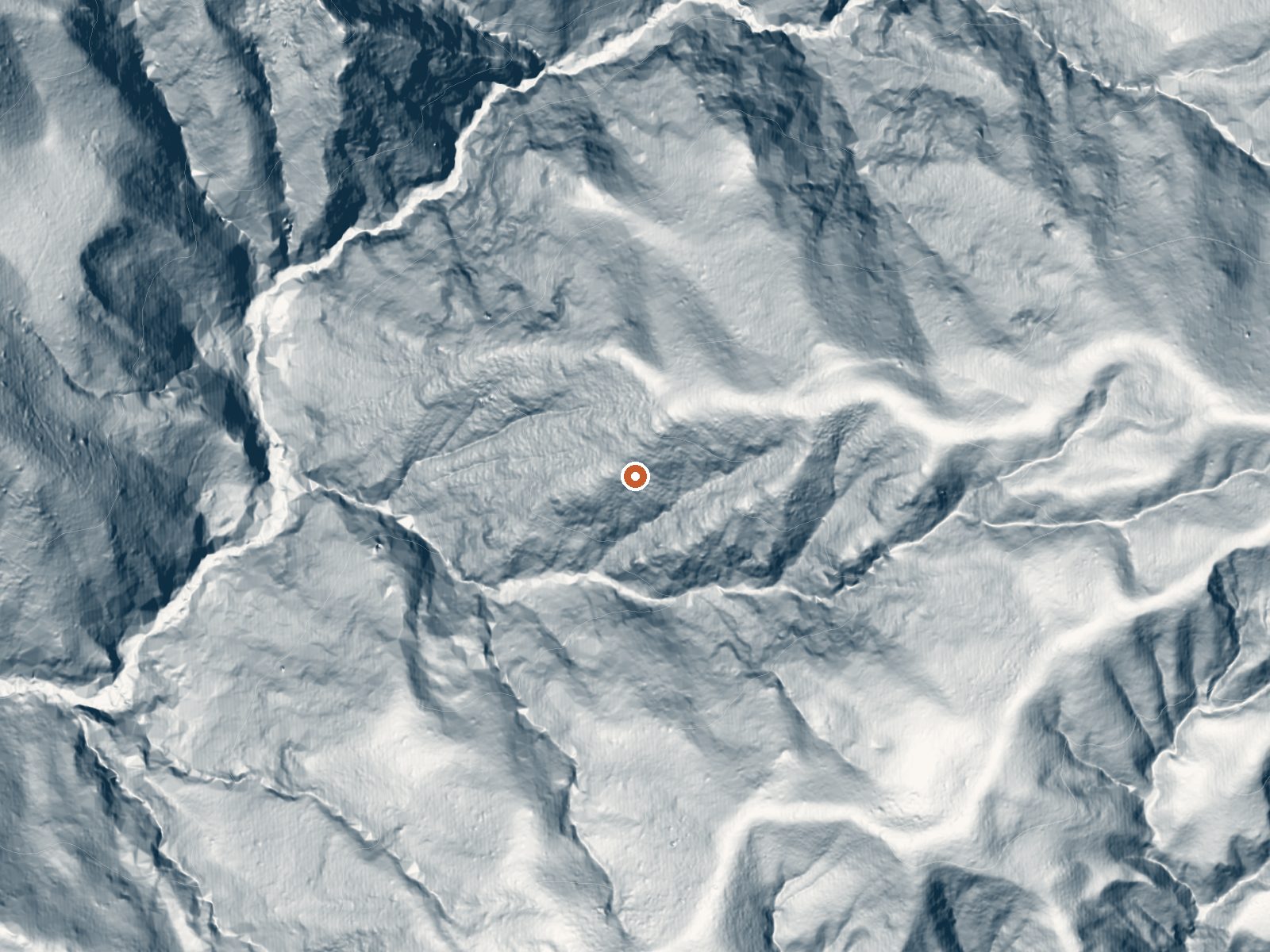LiDAR bare-earth view of the same ground around Dolans Hot Spring