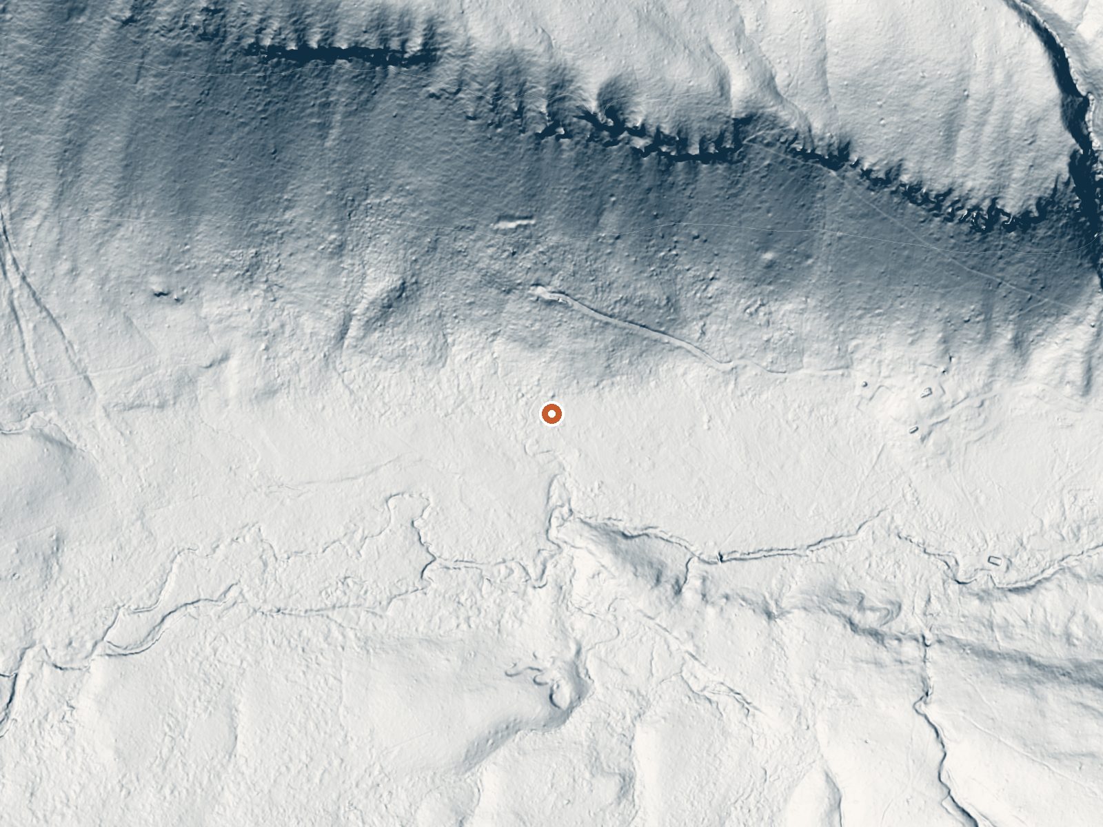 LiDAR bare-earth view of the same ground around Drakesbad