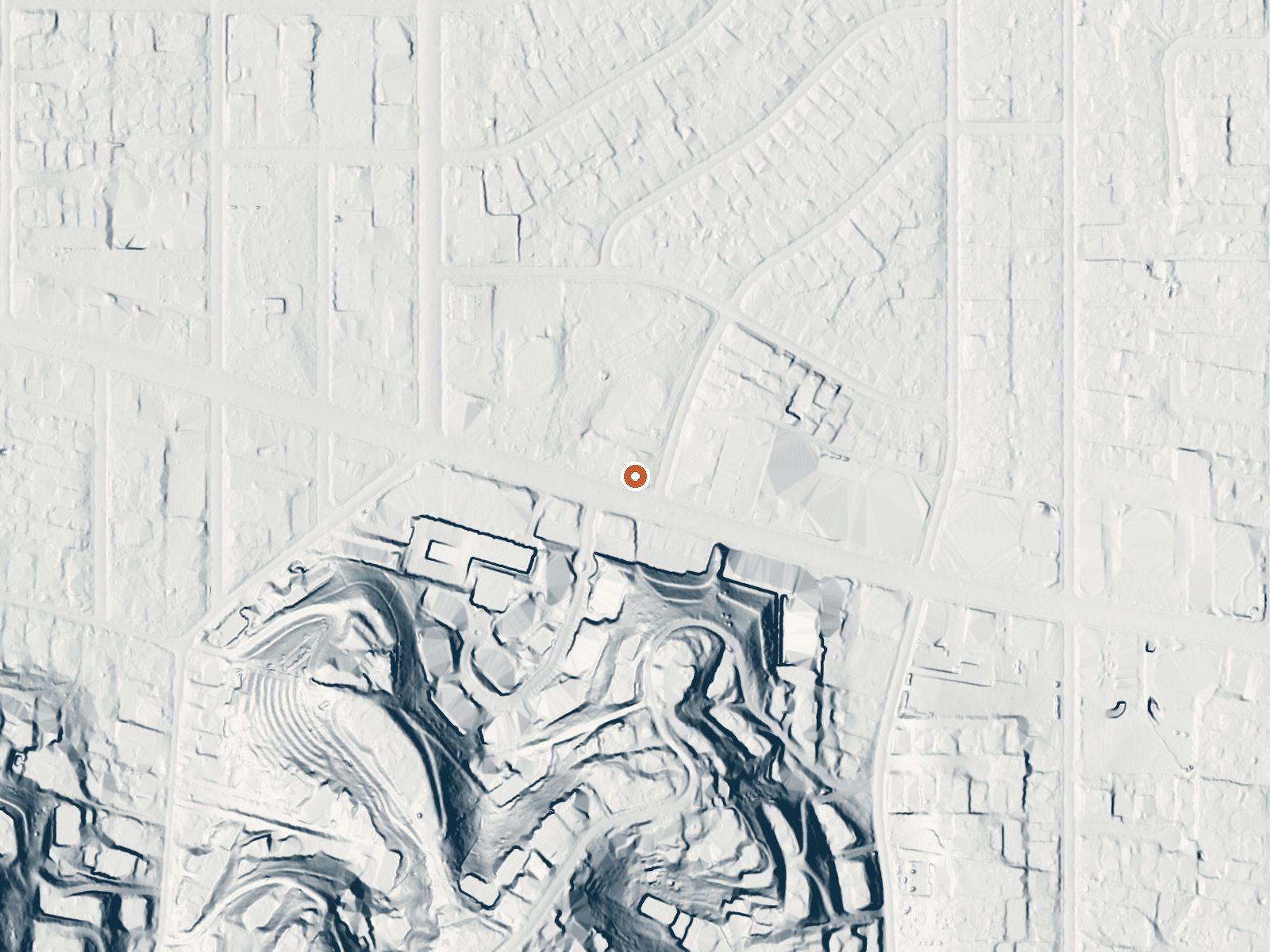 LiDAR bare-earth view of the same ground around El Encino Springs