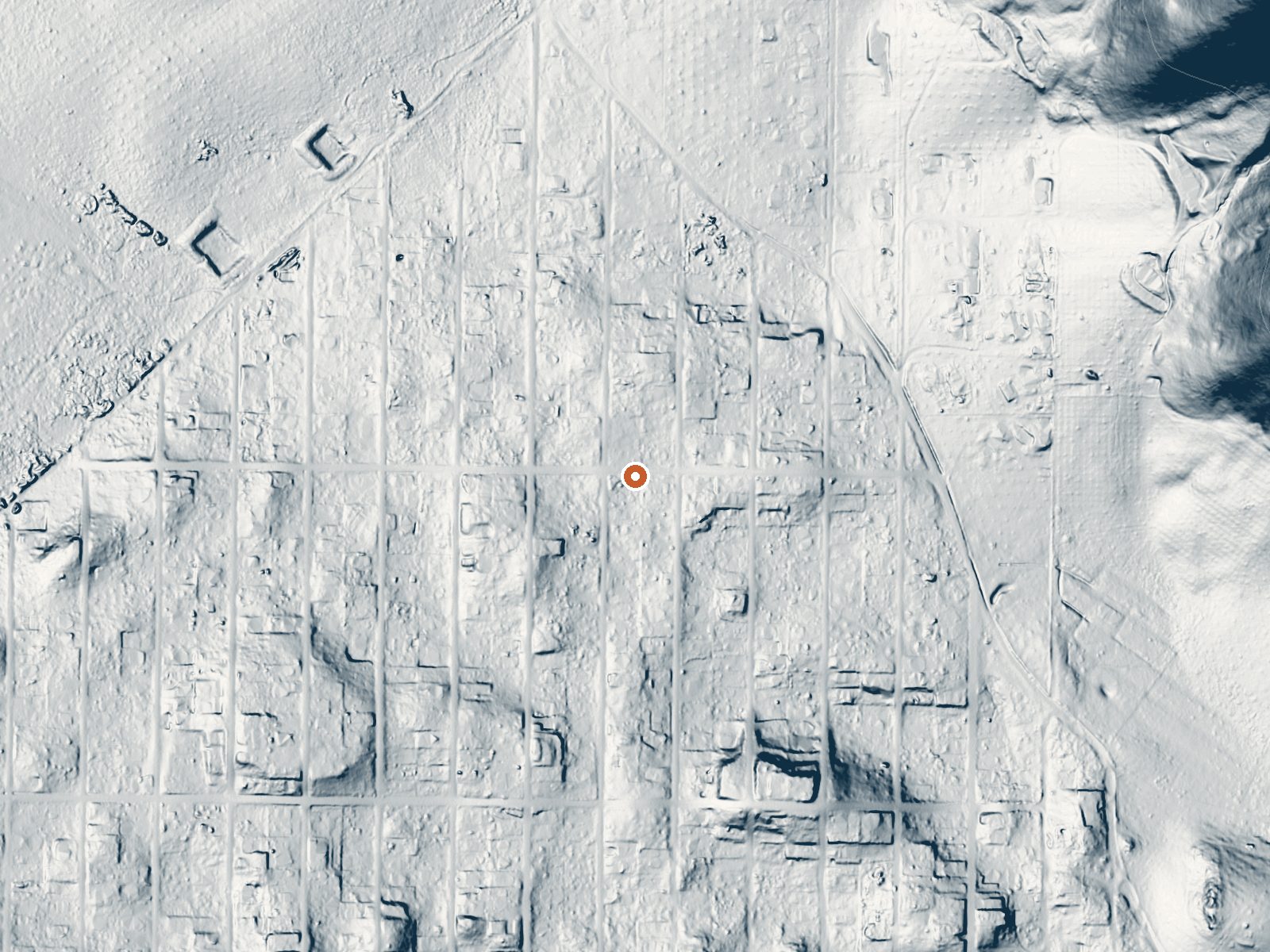 LiDAR bare-earth view of the same ground around Fumarole