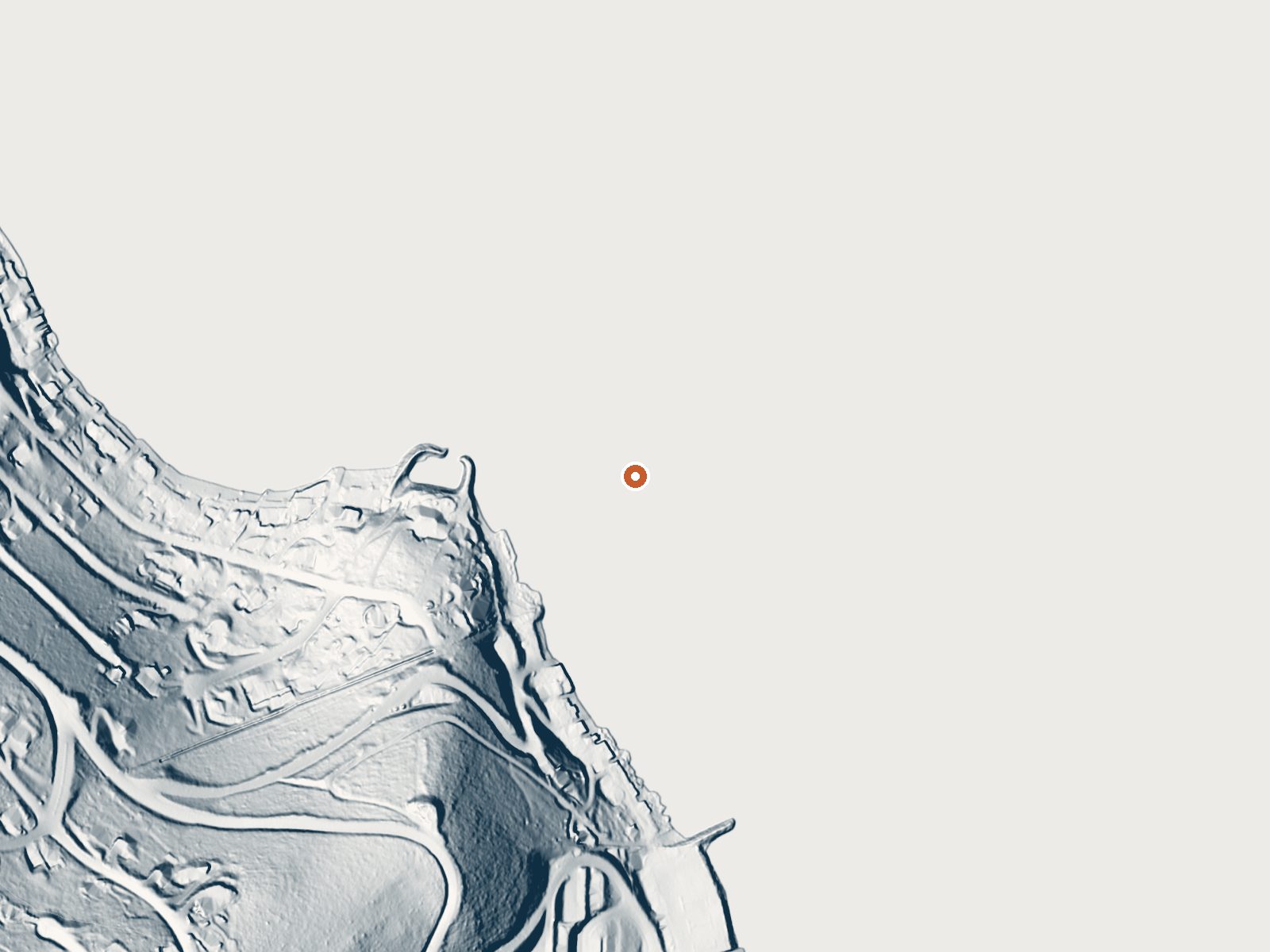 LiDAR bare-earth view of the same ground around Horseshoe Spring