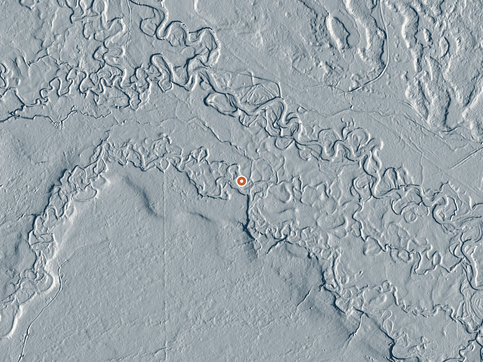 LiDAR bare-earth view of the same ground around Hot Creek (Mono County)