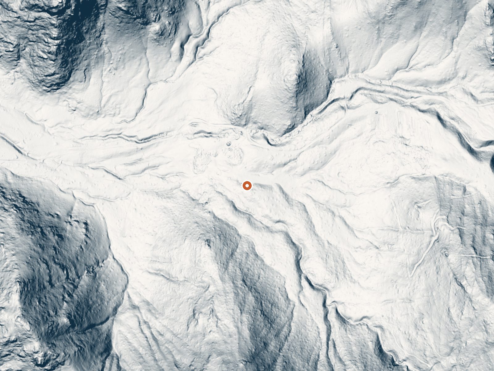 LiDAR bare-earth view of the same ground around Hot Spring