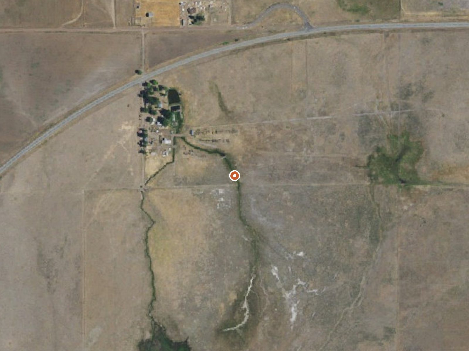 Aerial view of the ground around Bassett Hot Springs
