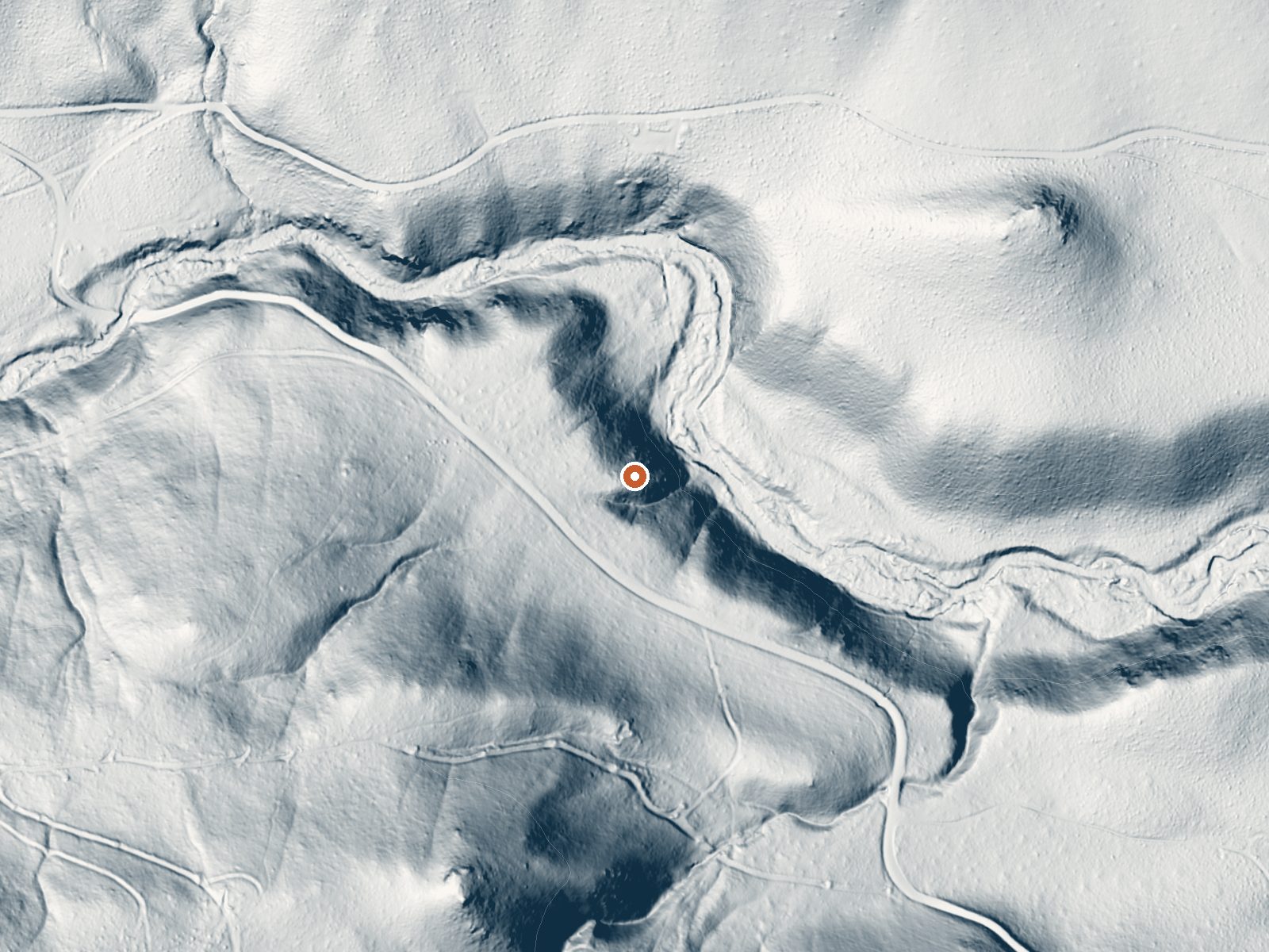 LiDAR bare-earth view of the same ground around Buckeye Hot Spring