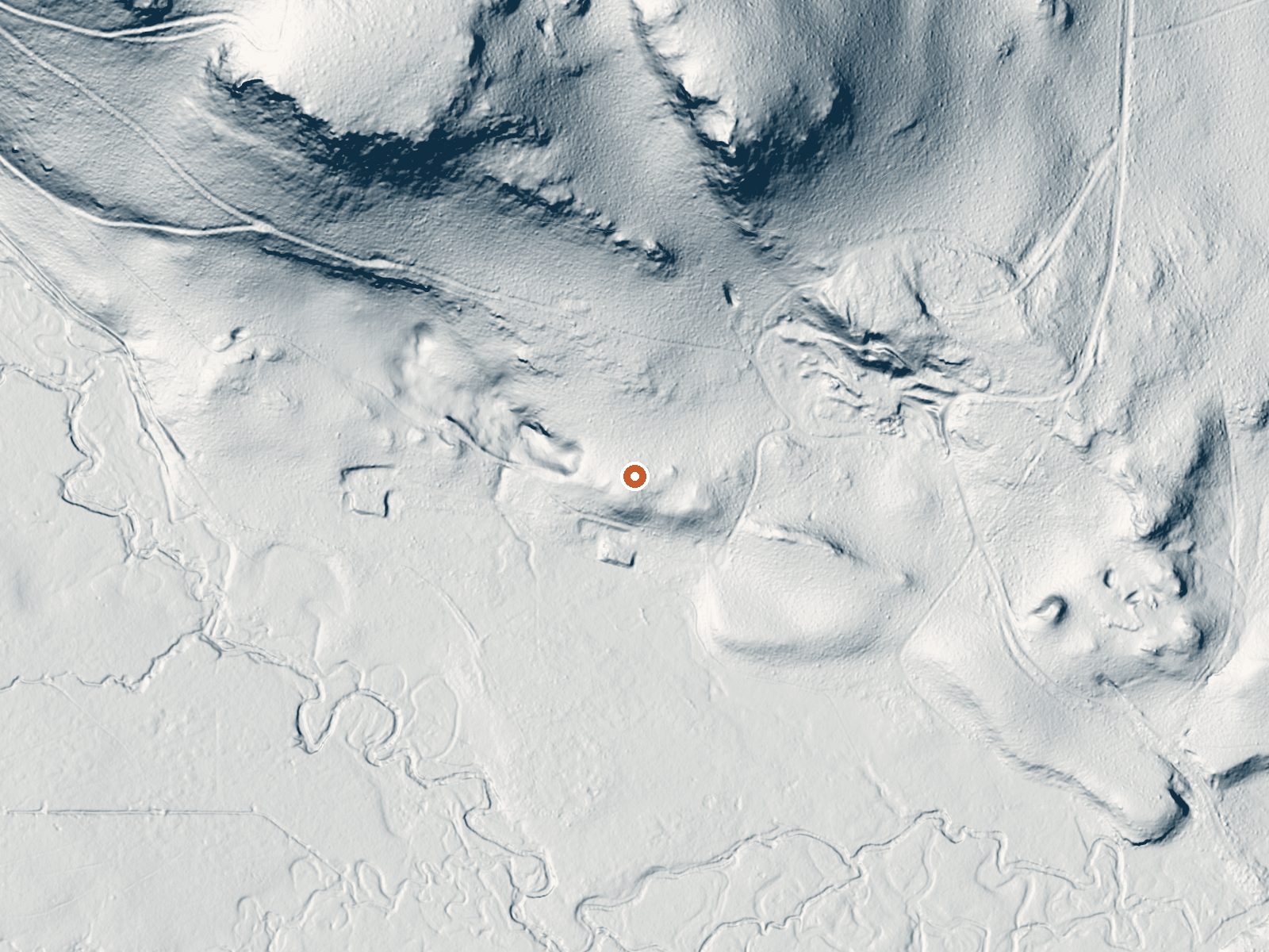 LiDAR bare-earth view of the same ground around Casa Diablo Hot Pool