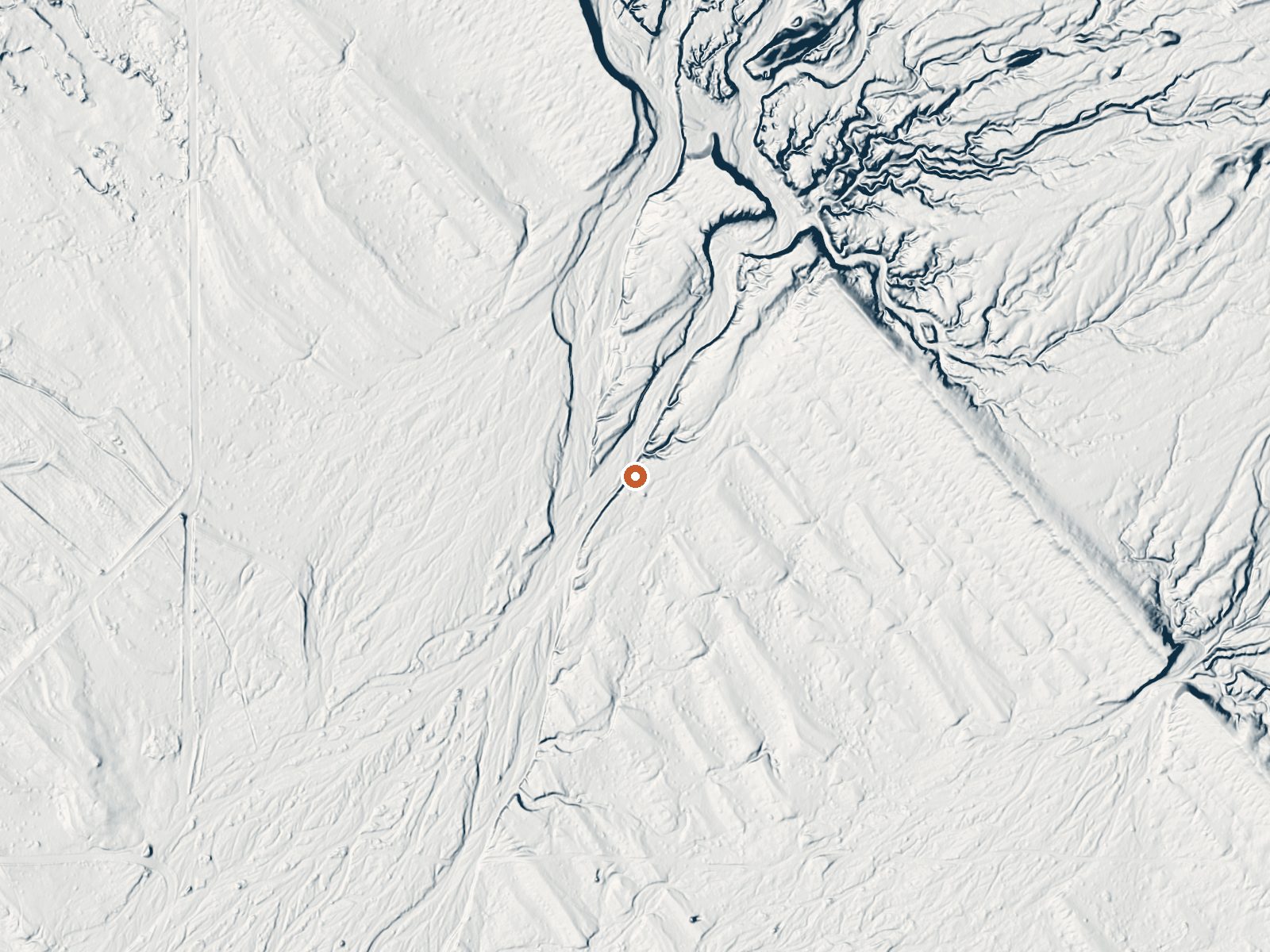 LiDAR bare-earth view of the same ground around Mud Volcanoes