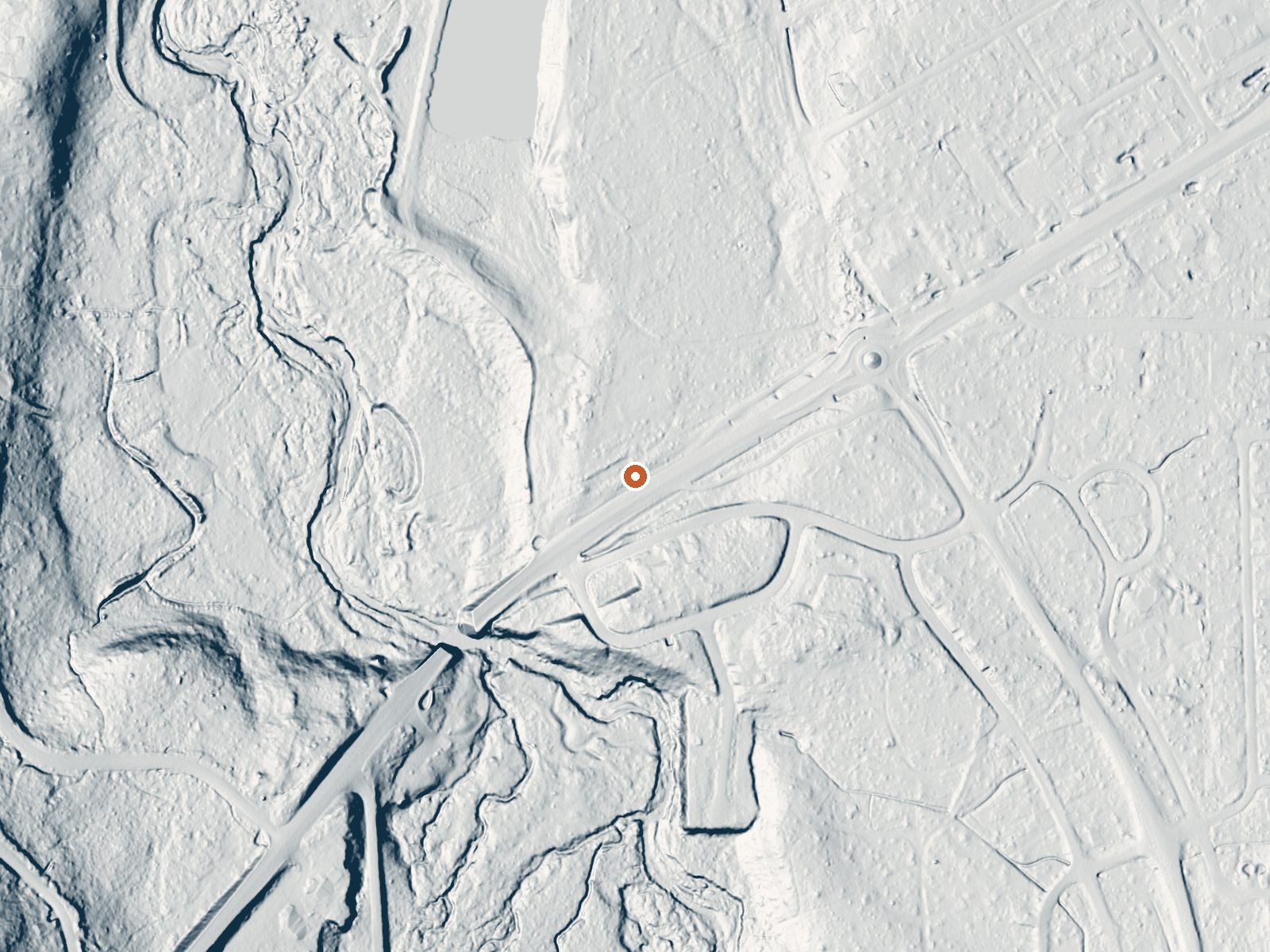 LiDAR bare-earth view of the same ground around Myers Warm Spring