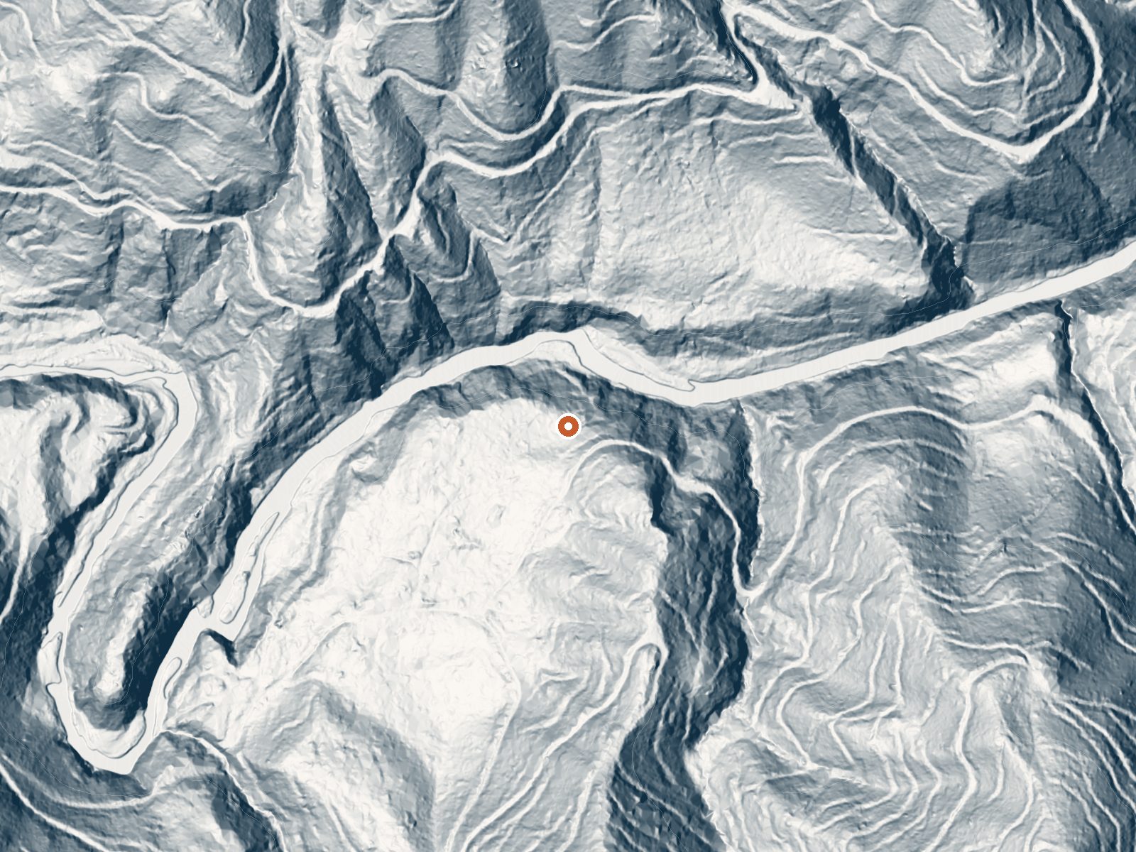 LiDAR bare-earth view of the same ground around Point Arena Hot Springs