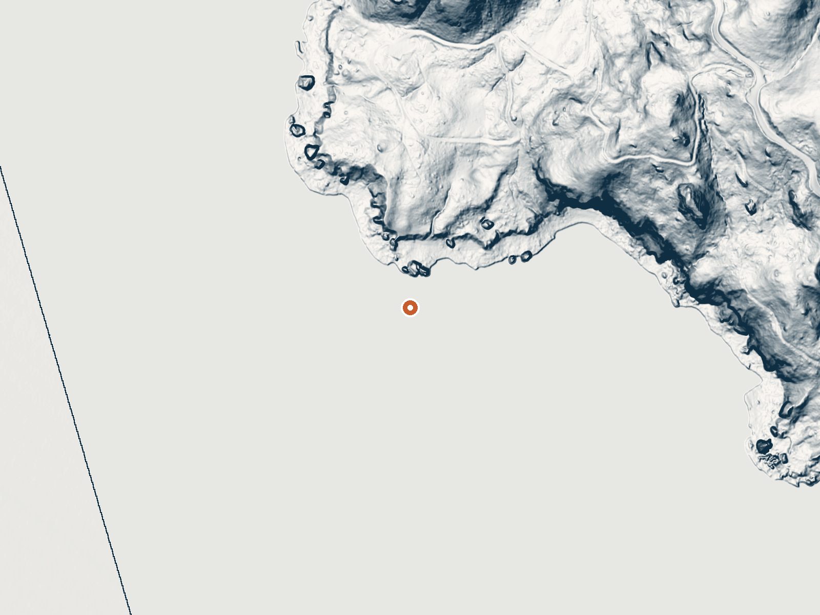 LiDAR bare-earth view of the same ground around Rocky Point Springs