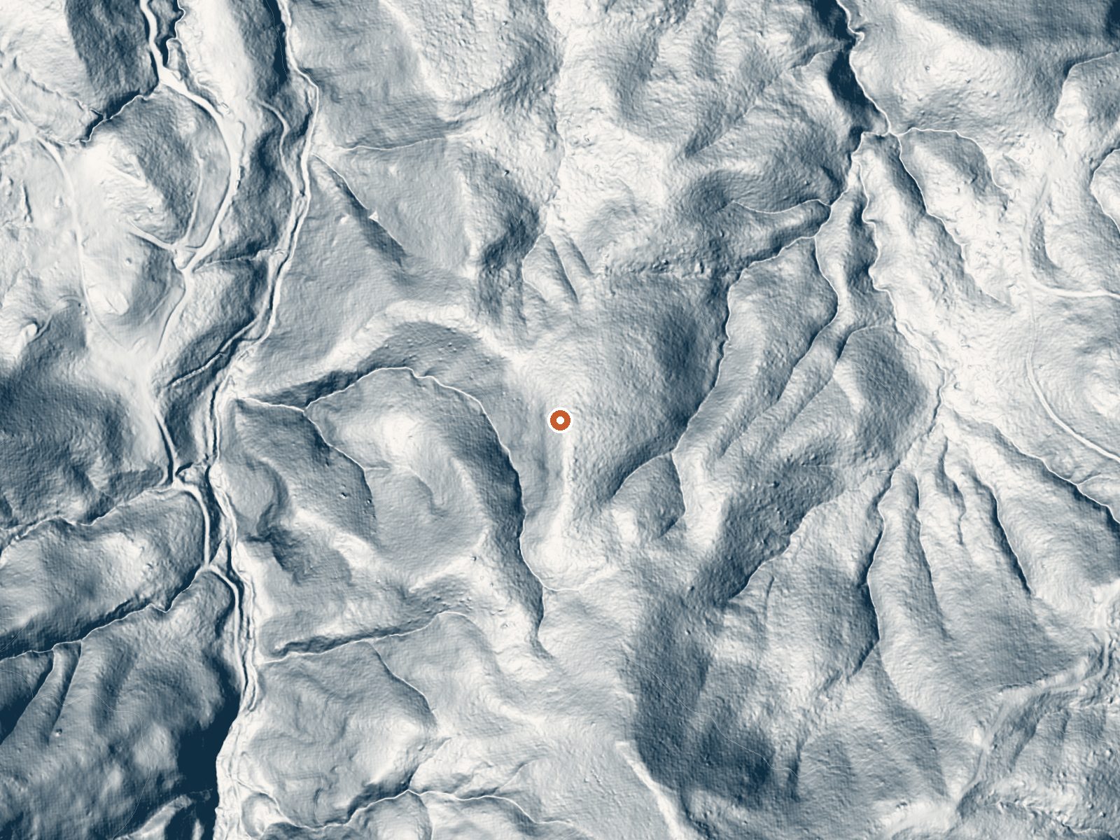 LiDAR bare-earth view of the same ground around San Marcos Hot Spring