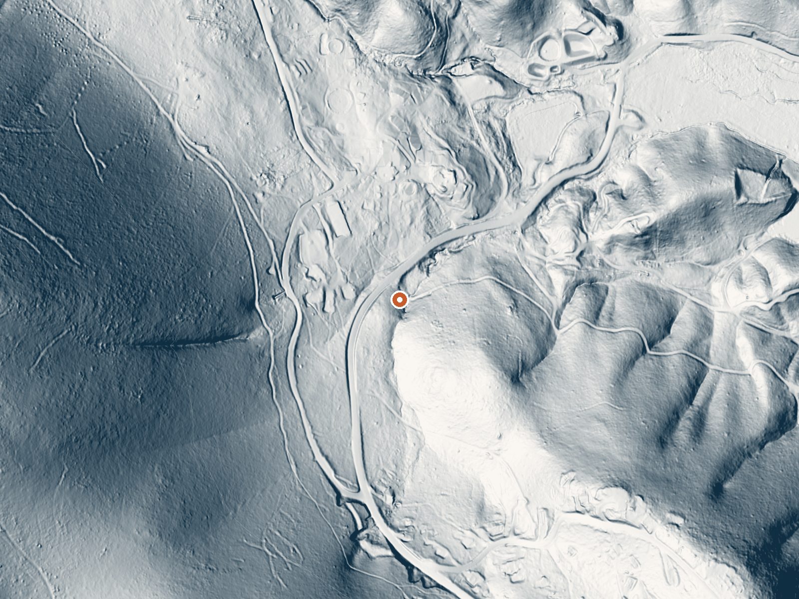 LiDAR bare-earth view of the same ground around Seigler Springs