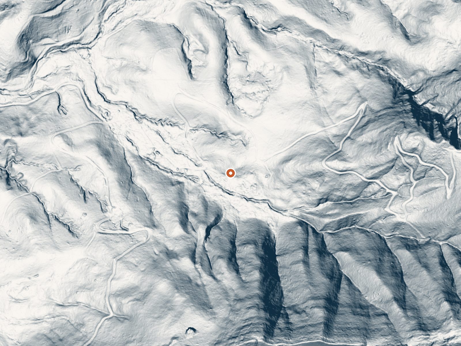LiDAR bare-earth view of the same ground around Las Cruces Hot Springs