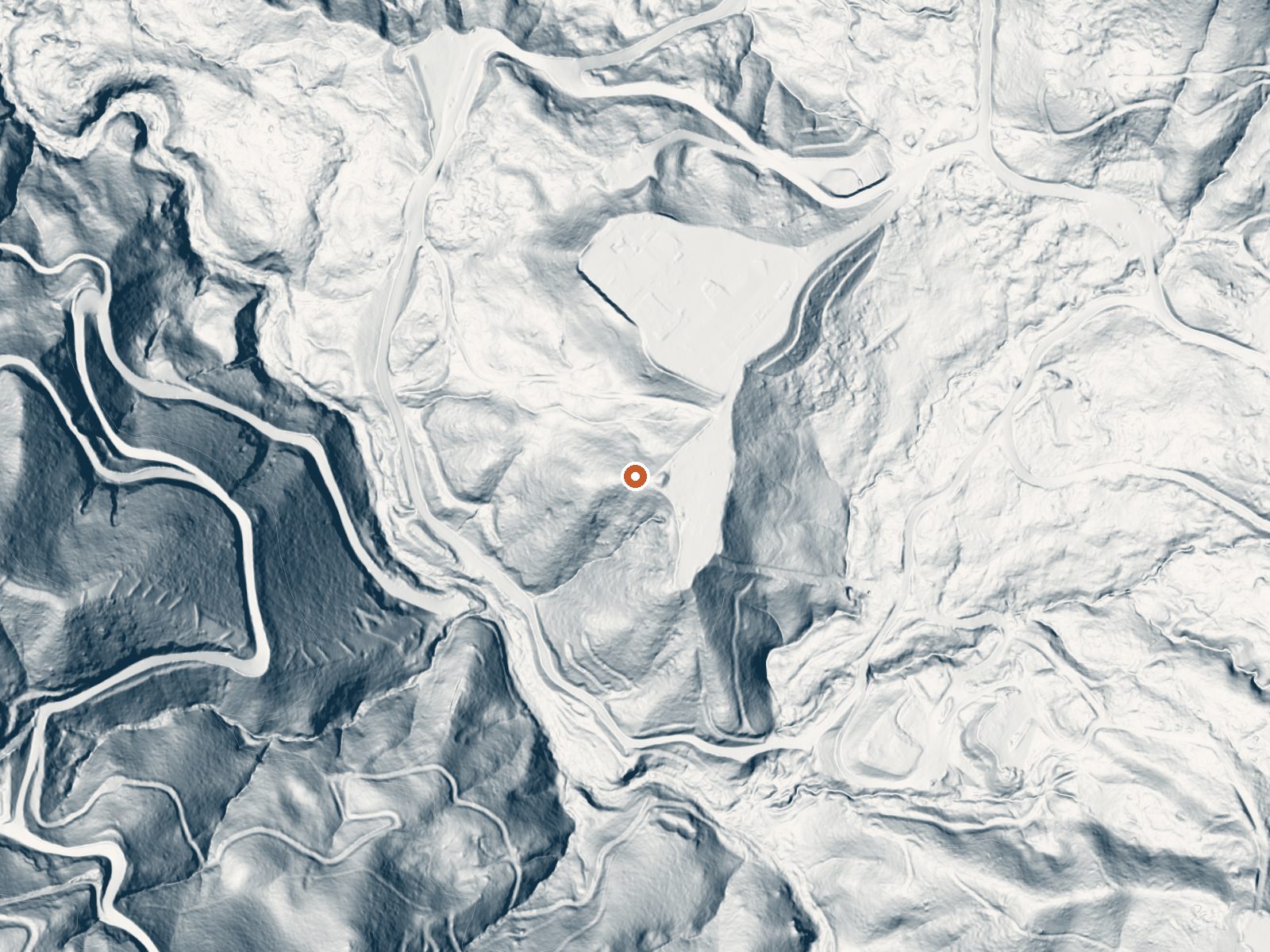 LiDAR bare-earth view of the same ground around Little Geysers