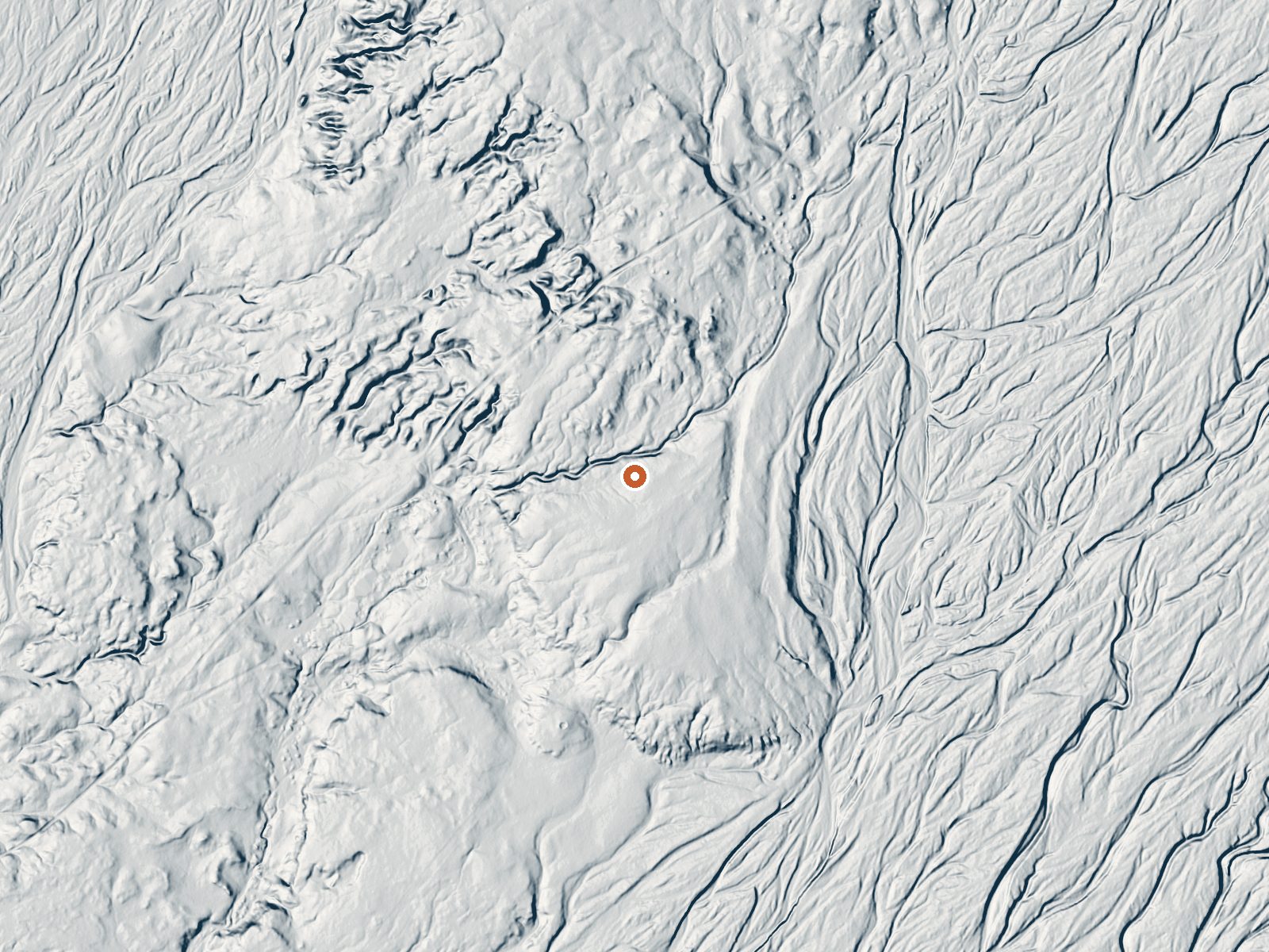 LiDAR bare-earth view of the same ground around Lower Warm Springs