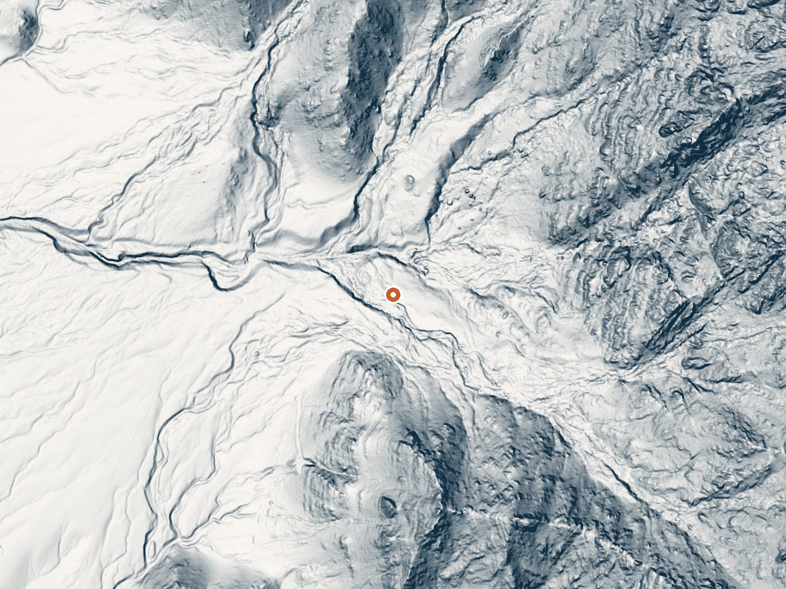 LiDAR bare-earth view of the same ground around Mccoy Spring