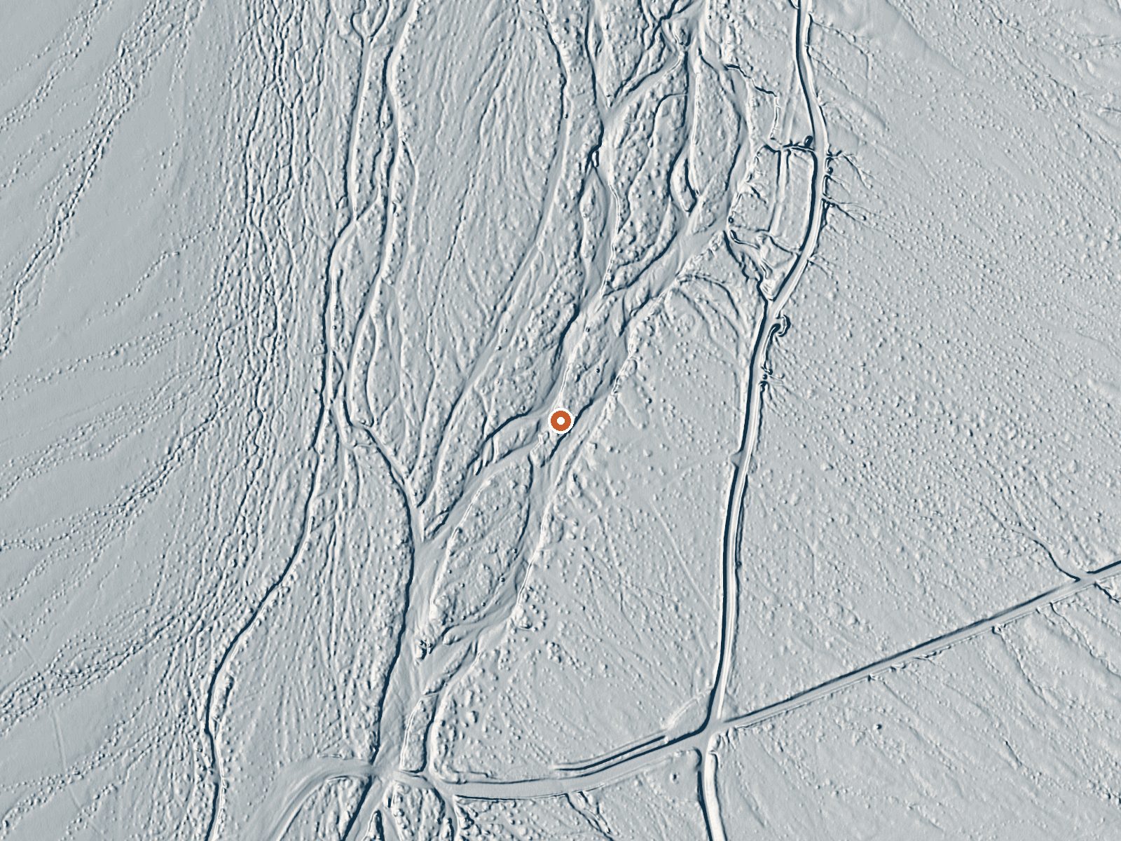LiDAR bare-earth view of the same ground around Wiley's Well