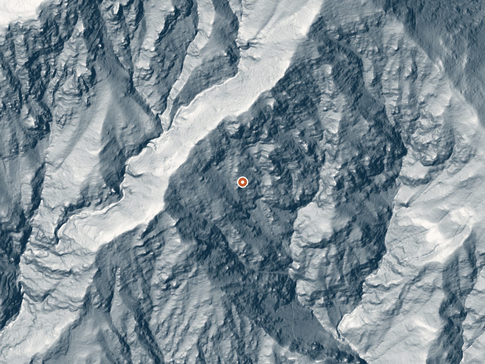 LiDAR bare-earth view of the same ground around Willett Hot Springs