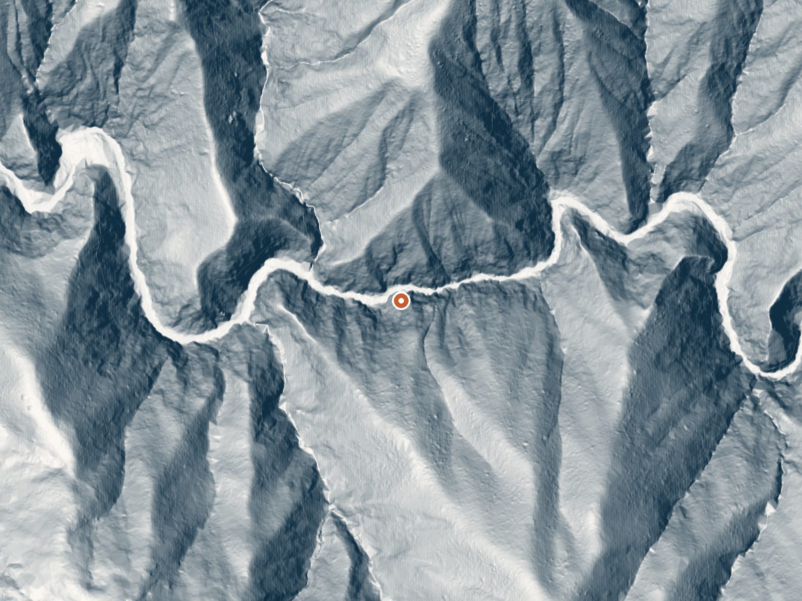 LiDAR bare-earth view of the same ground around the spring