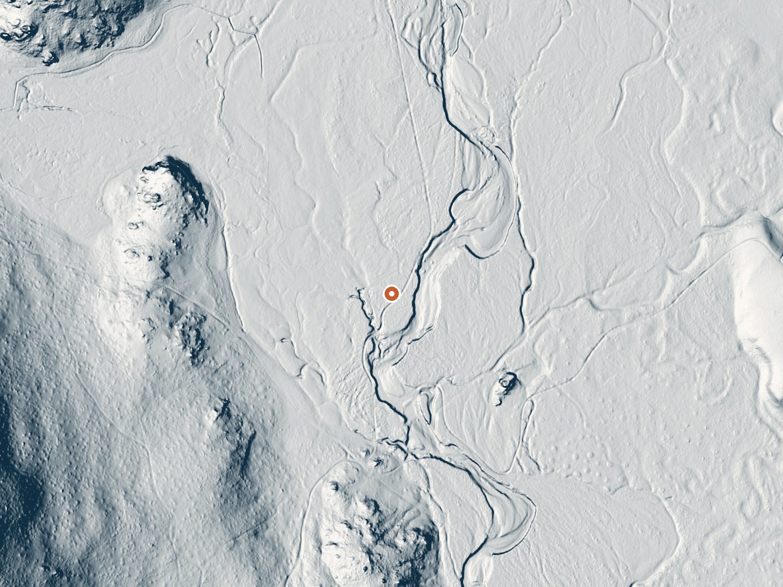 LiDAR bare-earth view of the same ground around Soda Springs