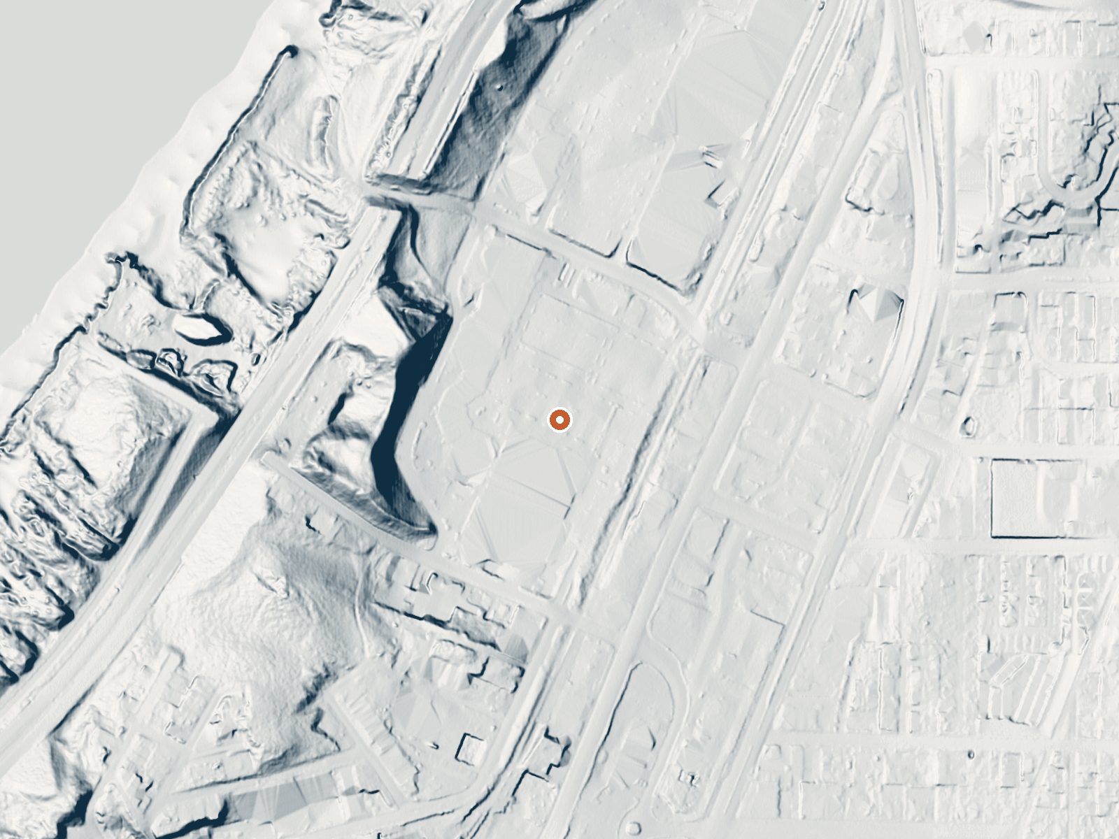 LiDAR bare-earth view of the same ground around Sulphur Hot Spring